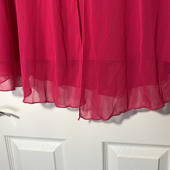 Adele and May woman layered tank top sheer outer layer sleeveless fuscia sz 3X - Picture 10 of 13